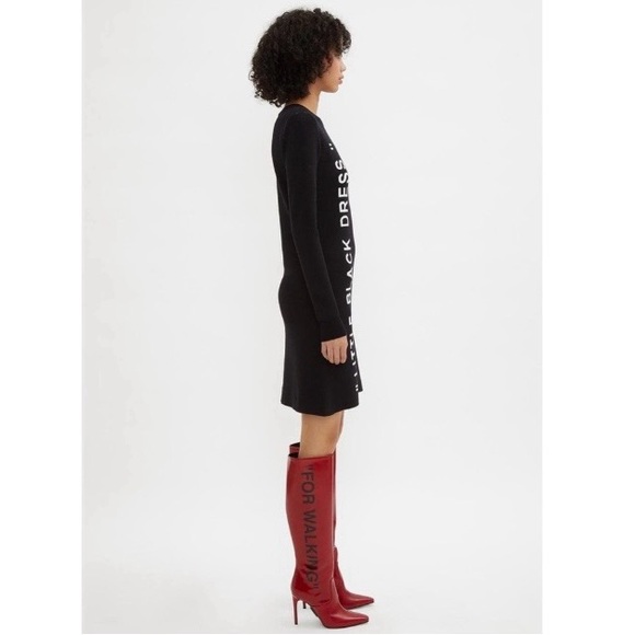 OFF-WHITE 🖤 “LITTLE BLACK DRESS” Sweater Mini Dress - Picture 3 of 16